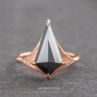 2.79 Carat Black Kite Diamond Engagement Ring, Aela Setting
