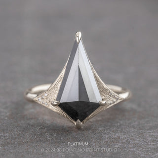 2.79 Carat Black Kite Diamond Engagement Ring, Aela Setting