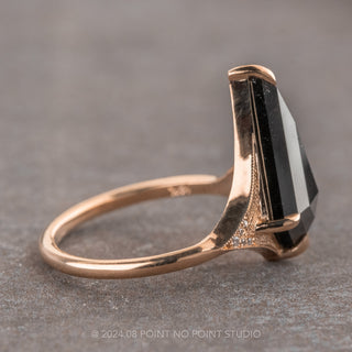 2.79 Carat Black Kite Diamond Engagement Ring, Aela Setting, 14K Rose Gold