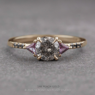 1.15 Carat Salt and Pepper Round Diamond Engagement Ring, Eliza Setting