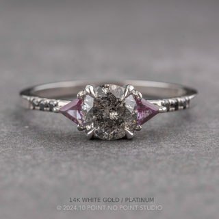 1.15 Carat Salt and Pepper Round Diamond Engagement Ring, Eliza Setting