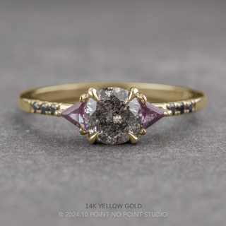 1.15 Carat Salt and Pepper Round Diamond Engagement Ring, Eliza Setting