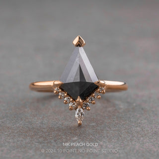 1.34 Carat Black Kite Diamond Engagement Ring, Ava Setting