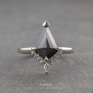 1.34 Carat Black Kite Diamond Engagement Ring, Ava Setting