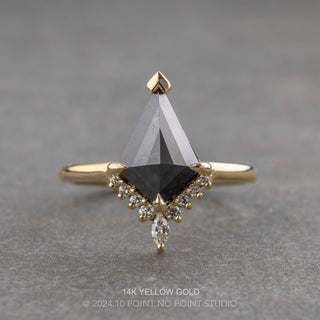 1.34 Carat Black Kite Diamond Engagement Ring, Ava Setting