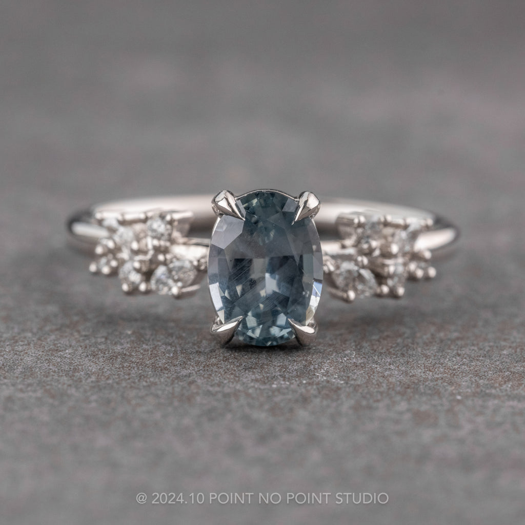 Montana Sapphire and Diamond Engagement Ring, Point No Point Studio