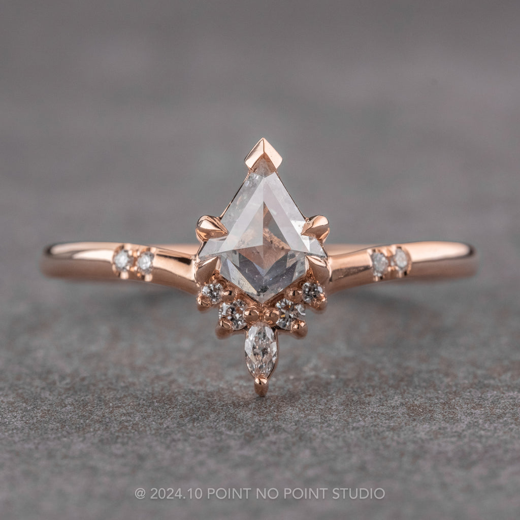 Point Al Rin Design Icy Salt and Pepper Diamond Engagement Ring, Point No Point Studio