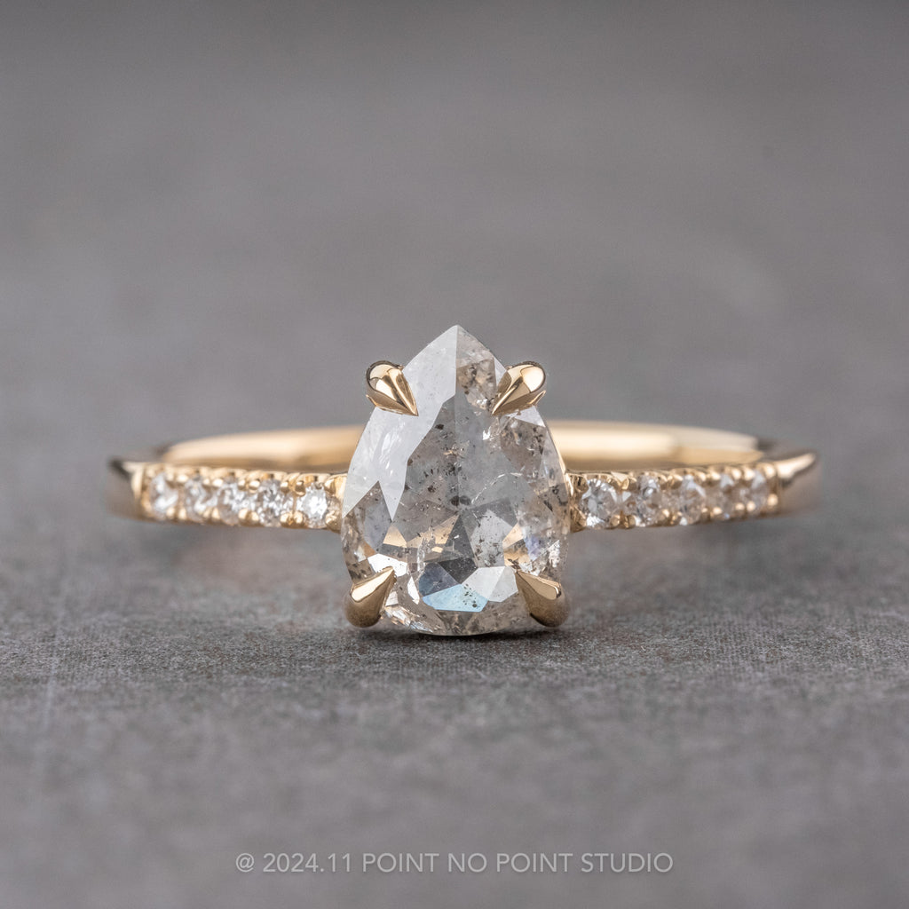 Salt and Pepper Diamond Engagement Ring, Point No Point Studio
