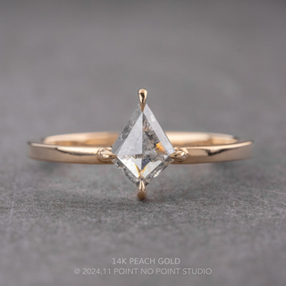 1.11 Carat Canadian Salt and Pepper Kite Diamond Engagement Ring, Jane Setting