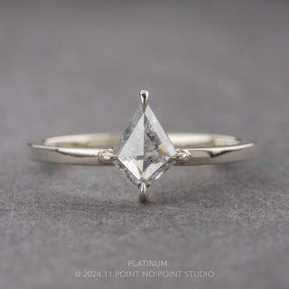 1.11 Carat Canadian Salt and Pepper Kite Diamond Engagement Ring, Jane Setting
