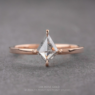 1.11 Carat Canadian Salt and Pepper Kite Diamond Engagement Ring, Jane Setting