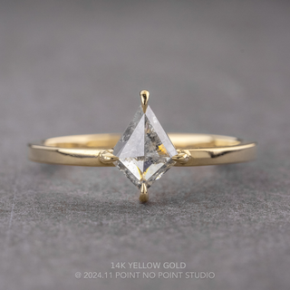 1.11 Carat Canadian Salt and Pepper Kite Diamond Engagement Ring, Jane Setting