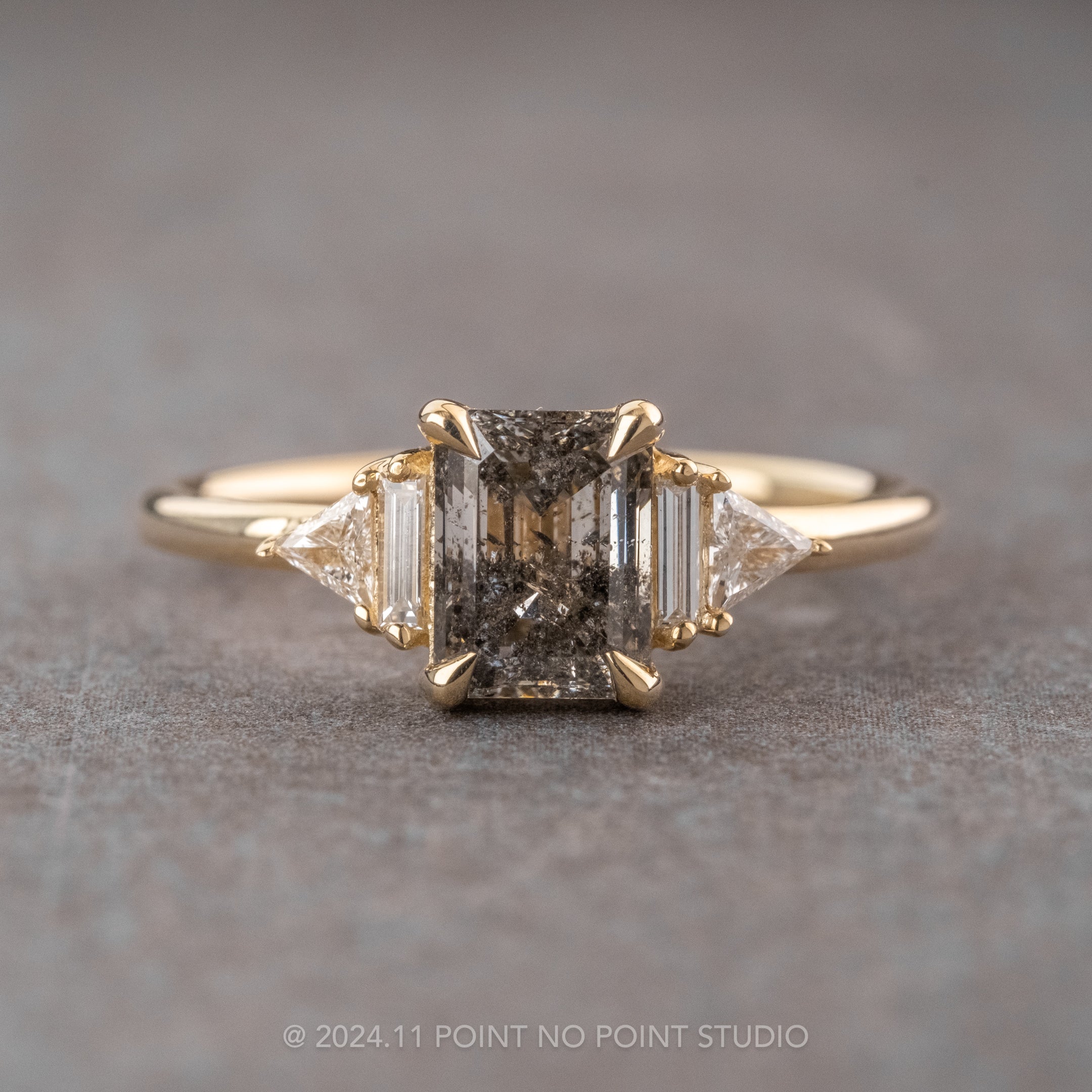 Pepper Engagement Rings Salt And Pepper Diamond Bridal Set One-Of