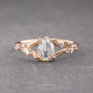 .85 Carat Icy White Pear Diamond Engagement Ring, Magnolia Setting