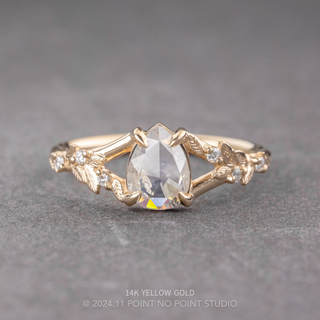 .85 Carat Icy White Pear Diamond Engagement Ring, Magnolia Setting
