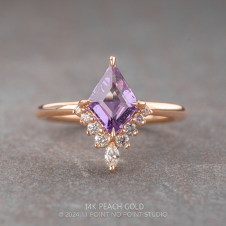 1.61 Carat Purple Lozenge Sapphire and Diamond Engagement Ring, Ava Setting