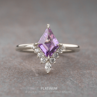 1.61 Carat Purple Lozenge Sapphire and Diamond Engagement Ring, Ava Setting