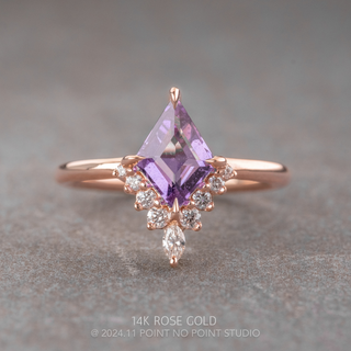 1.61 Carat Purple Lozenge Sapphire and Diamond Engagement Ring, Ava Setting