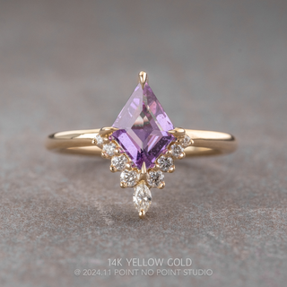 1.61 Carat Purple Lozenge Sapphire and Diamond Engagement Ring, Ava Setting