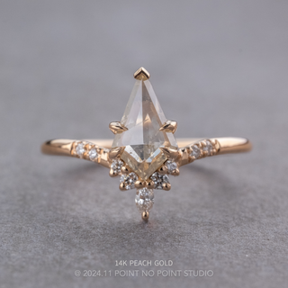 .61 Carat Icy Salt and Pepper Kite Diamond Engagement Ring, Flora Setting
