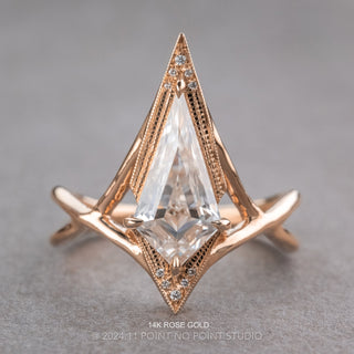 Kite Moissanite and Diamond Engagement Ring, Twisted Arwen Setting