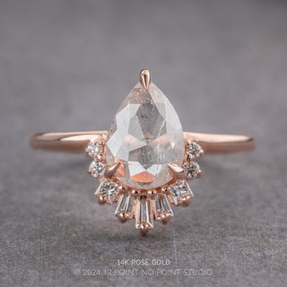 2.32 Carat Icy White Pear Diamond Engagement Ring, Wren Setting