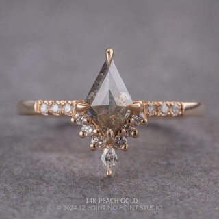1.21 Carat Salt and Pepper Kite Diamond Engagement Ring, Avaline Setting