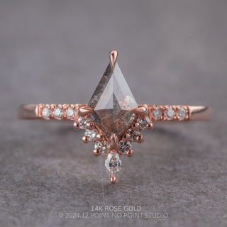 1.21 Carat Salt and Pepper Kite Diamond Engagement Ring, Avaline Setting
