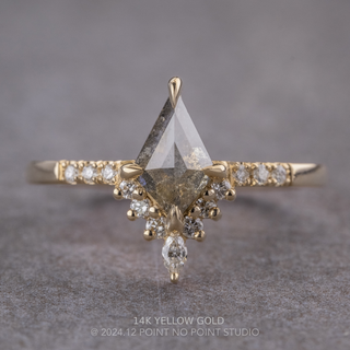 1.21 Carat Salt and Pepper Kite Diamond Engagement Ring, Avaline Setting