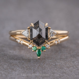 black hexagon diamond ring