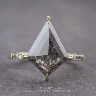 3.36 Carat Black Kite Diamond Engagement Ring, Ombre Jules Setting