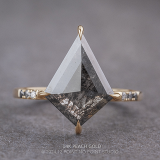 3.36 Carat Black Kite Diamond Engagement Ring, Ombre Jules Setting