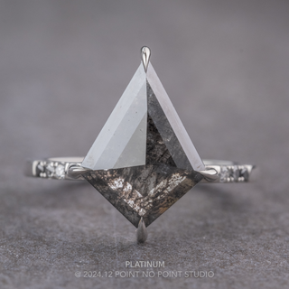 3.36 Carat Black Kite Diamond Engagement Ring, Ombre Jules Setting