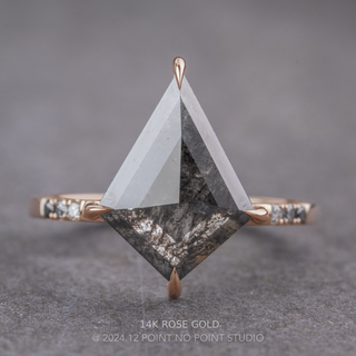 3.36 Carat Black Kite Diamond Engagement Ring, Ombre Jules Setting