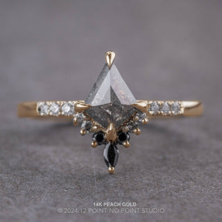 .81 Carat Salt and Pepper Kite Diamond Engagement Ring, Ombre Avaline Setting