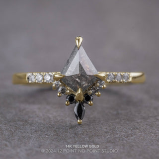 .81 Carat Salt and Pepper Kite Diamond Engagement Ring, Ombre Avaline Setting