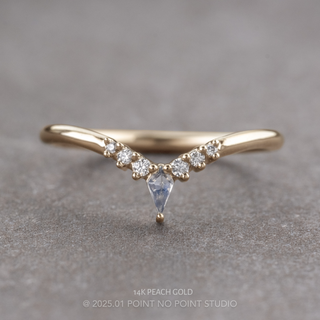 Kylie Wedding Ring, 7 Moonstone and Diamond, Round Band women's wedding band, Point No Point Studio. Eco-friendly, Recycled Metals, Conflict Free.