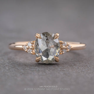 1.20 Carat Salt and Pepper Oval Diamond Engagement Ring, Quinn Setting