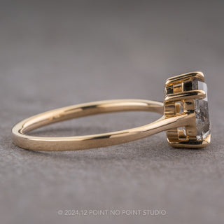 1.72 Carat Salt and Pepper Geometric Diamond Engagement Ring, Lark Setting, 14K Yellow Gold