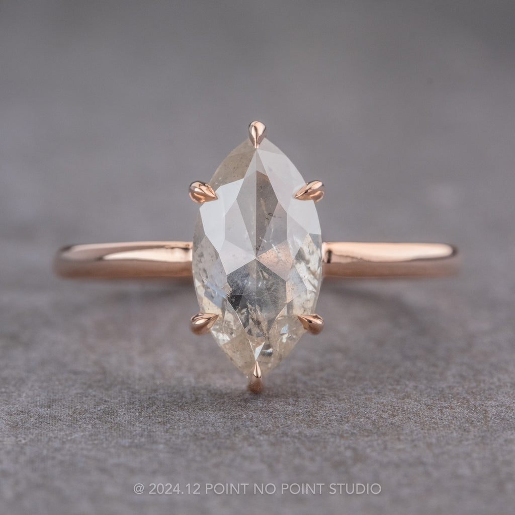 Point Al Rin Design Icy White Diamond Engagement Ring, Point No Point Studio