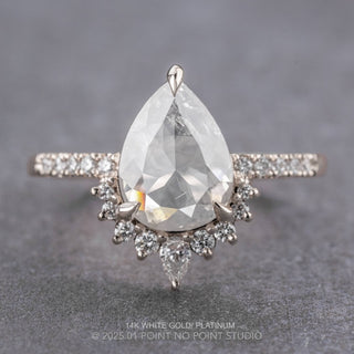 2.23 Carat Icy White Pear Diamond Engagement Ring, Avaline Setting