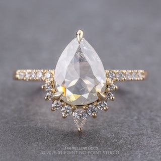 2.23 Carat Icy White Pear Diamond Engagement Ring, Avaline Setting