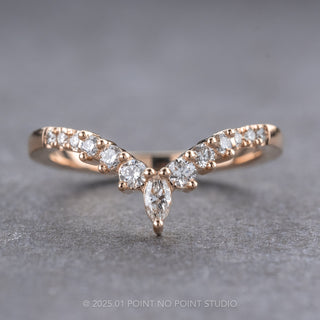 Marquise and Round Diamond Wedding Band, Raelyn Setting, 14k Rose Gold