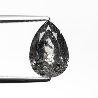 2.47 CARAT BLACK SPECKLED DOUBLE CUT PEAR DIAMOND