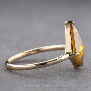 1.72 Carat Yellow Salt and Pepper Kite Diamond Engagement Ring, Jane Setting, 14K Yellow Gold