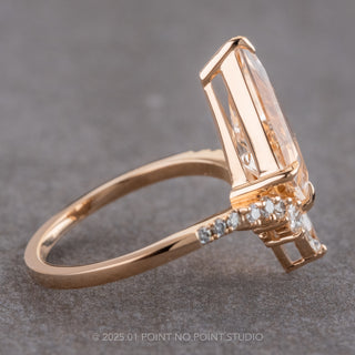 2.52 Carat Kite Morganite and Diamond Engagement Ring, Willa Setting, 14K Peach Gold