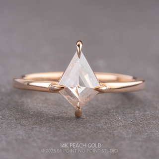 1.84 Carat Icy Salt and Pepper Kite Diamond Engagement Ring, Jane Setting