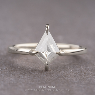 1.84 Carat Icy Salt and Pepper Kite Diamond Engagement Ring, Jane Setting
