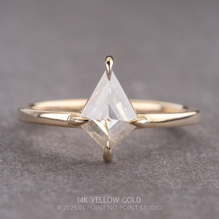 1.84 Carat Icy Salt and Pepper Kite Diamond Engagement Ring, Jane Setting