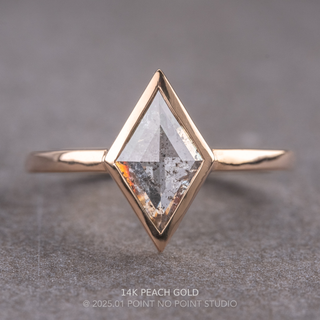 1.30 Carat Canadian Salt and Pepper Lozenge Diamond Engagement Ring, Bezel Jane Setting